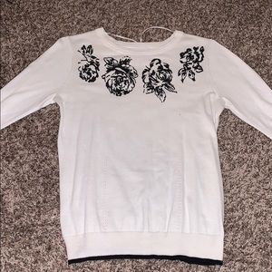 Elle Embroidered Rose Sweater